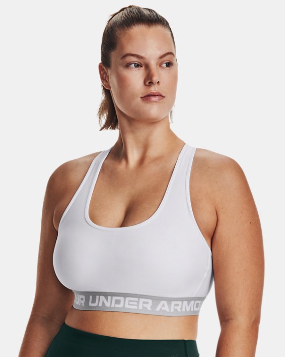 Bra deportivo Armour® Mid Crossback para mujer, White, pdpMainDesktop image number 4